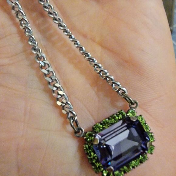 #Sabika Summer 2023 Rect Grace Necklace Purple Emerald Cut #NWOT - Picture 6 of 8